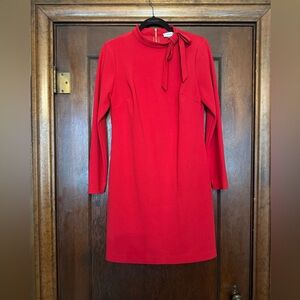 Calvin Klein Red Long Sleeve Dress with Bow